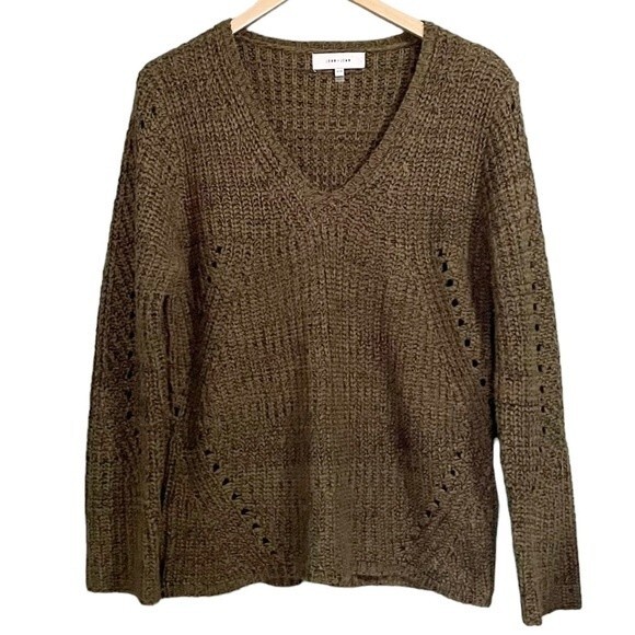 John + Jenn Revolve Constance Sweater Olive Green Pullover Women’s Size Medium - Picture 2 of 12